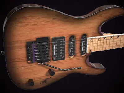 Electric Guitar Jackson Dinky 3 skins Low-poly 3D model