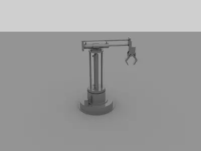 Pneumatic robot hand Low-poly 3D model