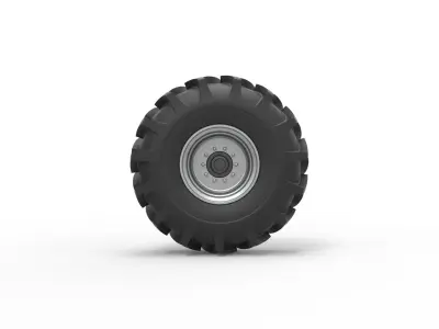 Wheel of Redneck Rave Mud truck Scale 1 to 25 3D print model