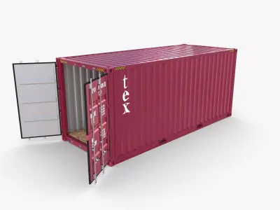20ft Shipping Container Tex v1 3D model