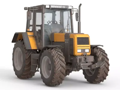 Renault 160-94 4WD Agricultural Tractor Dirty Low-poly 3D model
