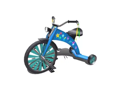 Kids Bicycle Low-poly PBR Low-poly 3D model
