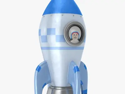 Toon Rocket Low-poly 3D model