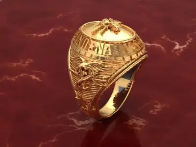 usa navy ring 3d 3D model