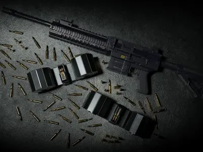 M56 LMG Low-poly 3D model