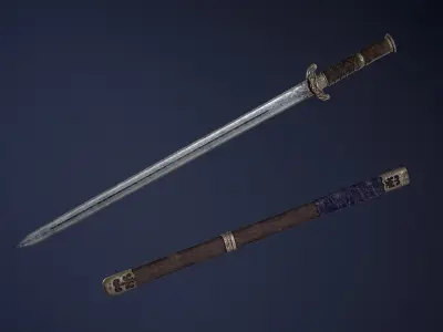 Chinese Sword Low-poly 3D model