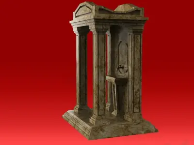 Old Style Fountain Low-poly 3D model