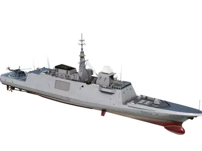 FREMM class Frigate FS Aquitaine-class Frigate Low-poly 3D model
