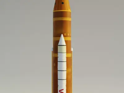Artemis II launch vehicle Free low-poly 3D model
