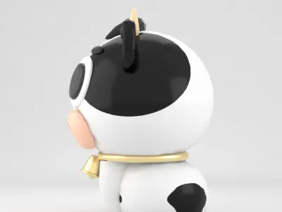 cow 3d cartoon Low-poly 3D model