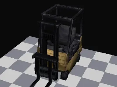 Fork lift construction industrial truck Textured low-poly Low-poly 3D model