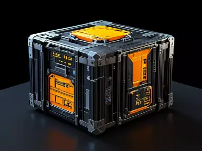 SciFi Cargo Container Game Asset Low-poly 3D model