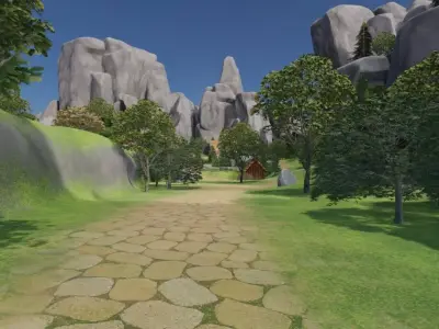 Mountain Village Landscape 3D model