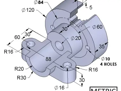 Random mechanical part Free 3D print model
