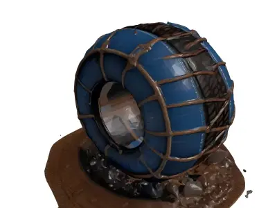 Buoy Wrapped Tire Industrial Asset 3D model