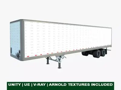 Generic Semi Trailer 01 For Heavy Truck All PBR Textures Low-poly 3D model
