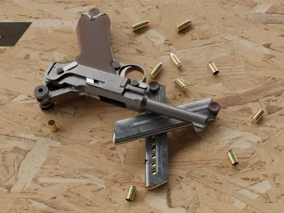 Luger P08  Low-poly 3D model