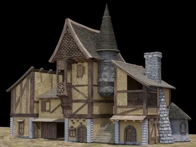 Medieval House 3D model get