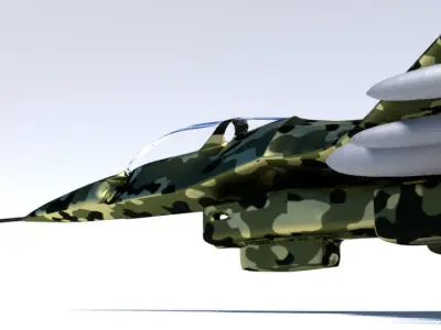 Low Poly F-16 Modern Military War Plane Fighter Jet for War Game Low-poly 3D model