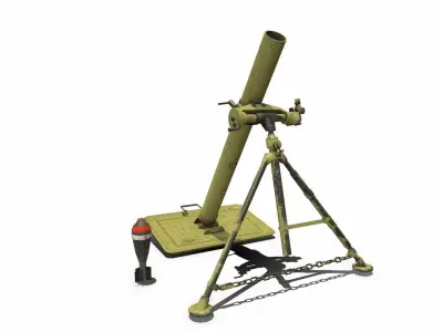 WW1 Mortar Free low-poly 3D model