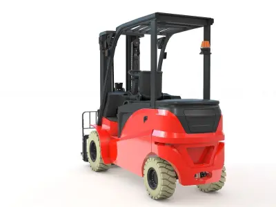 Electrical Forklift Rigged and Animated 3D model