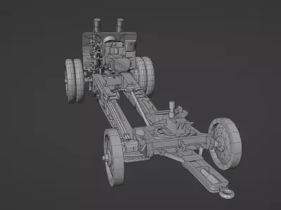 Howz 152mm ML20 Low-poly 3D model
