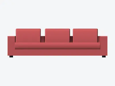Seat - Sofa - Simplicity - Comfort - Triple Low-poly 3D model
