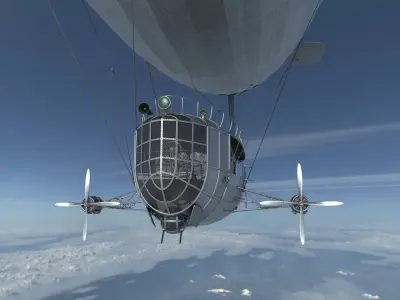 Airship Game Ready  Low-poly 3D model