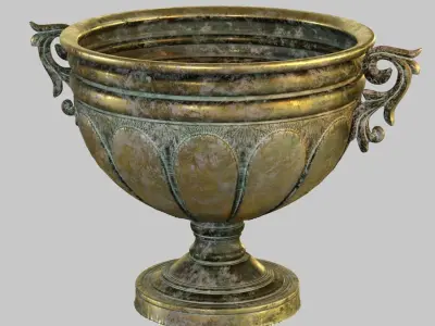 ZELENA Vase - Amphora metal antique gold 3D print model