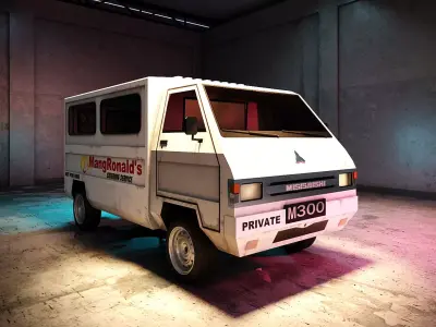 Philippine UV Express Van Low Poly 3D Model Low-poly 3D model