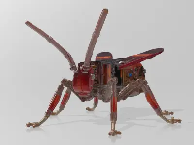 Cyberpunk Steampunk Wasp 3D Model 3D model