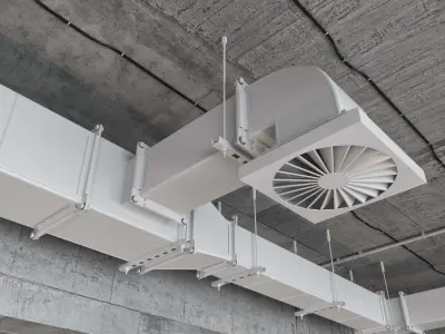 Ventilation system set 01 3D model purchase