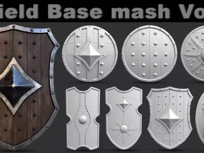 Shield Base Mesh Vol 3  Low-poly 3D model