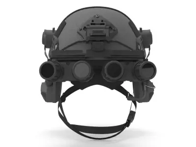 Tactical Ballistic Helmet Digital Camo with Fur Black 3D model
