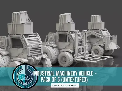 Industrial Machinery Vehicle - Pack Of 3 - Untextured 3D model