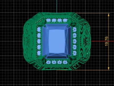 ANTIQUE GOLDEN RING 3D PRINTABLE MODEL 3D print model