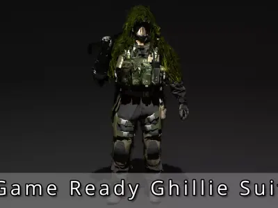 Military Ghillie Suit - Game Ready Low-poly 3D model