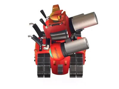 Red Advanced Tank Low-poly 3D model