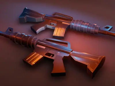 Stylized M4A1 Low-poly 3D model