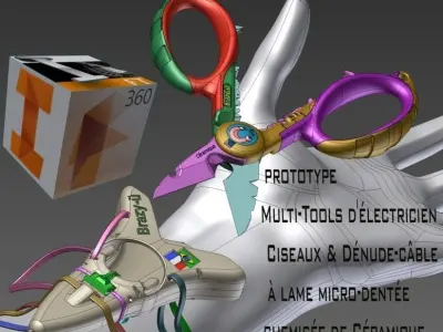 Electricians Scissors Multitool Ciseaux delectricien brazy-u ... Free 3D model