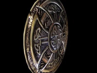 Celtic shield Low-poly 3D model