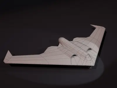 UCAV Drone Base Mesh 3D Model Low-poly 3D model