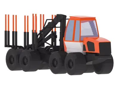 Forwarder Forestry 578 Simplified Low-poly 3D model