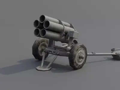 21 Cm Nebelwerfer 42 Rocket artillery Low-poly 3D model