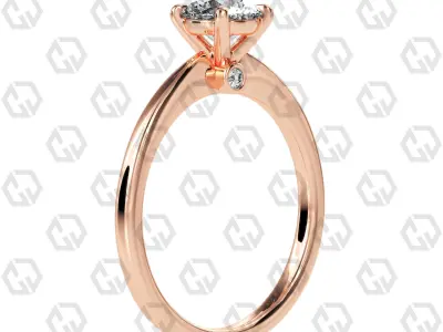 Ring 159 Round shape with hidden signature diamond both side 3D print model