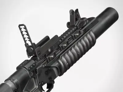 Standalone Rail Mounted M203 Low-poly 3D model