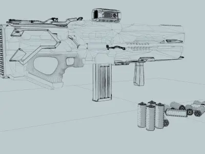 RLD-07 Sci-fi weapon Low-poly 3D model
