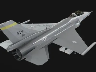 F-16 Jet Low-poly 3D model
