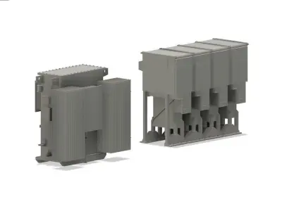 Model Railway Industrial Electrical Sub Station Transformers 3D print model