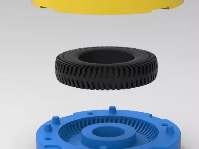 Mold for diecast tire 9 Scale 1 to 10 and 1 to 14 and 1 to 25 3D print model